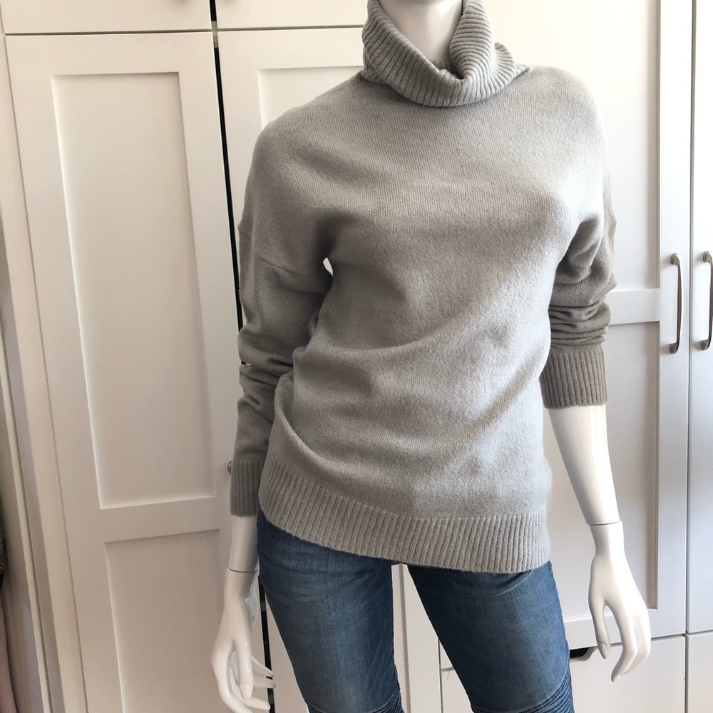 Grey turtleneck sweater